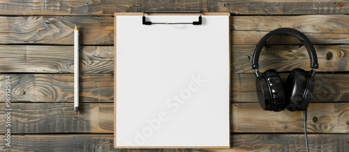 Clipboard with blank white ...