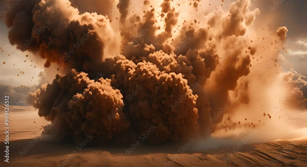 Brown dust explotion 4k animation
