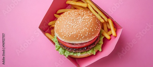 pink burger vegan fast food...