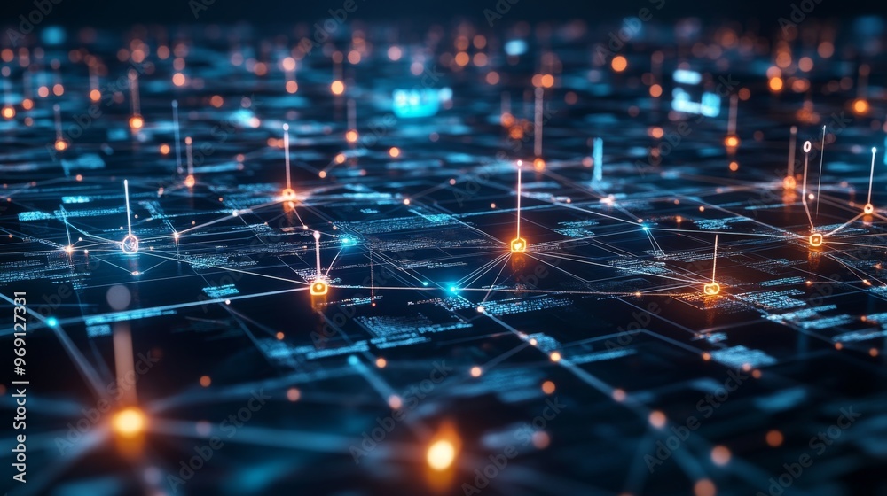 Obraz premium Digital Network Abstract.