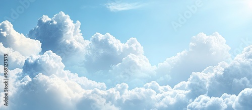 Blue sky with white and gra...