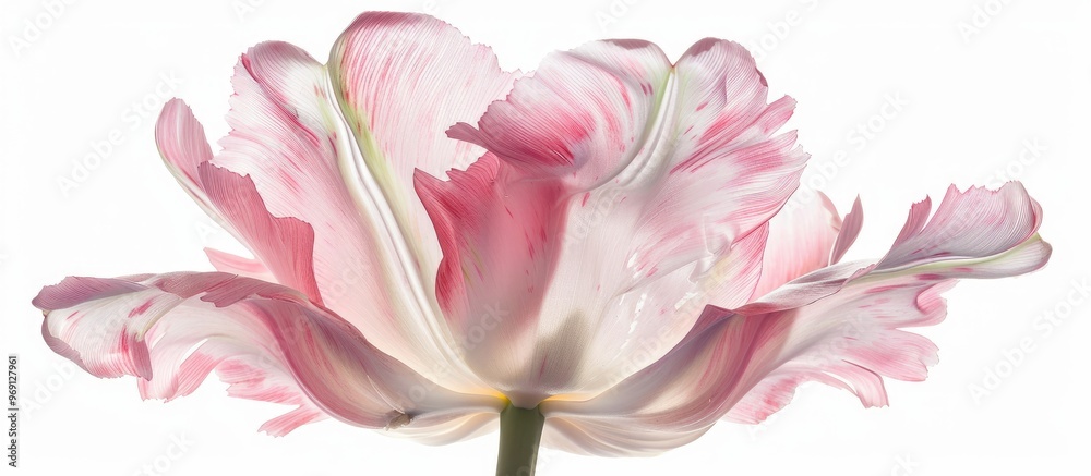 Lovely Pink Tulip Isolated on a White Background. with copy space image. Place for adding text or design Lovely Pink Tulip Isolated on a White Background. with copy space image. Place for adding text or design