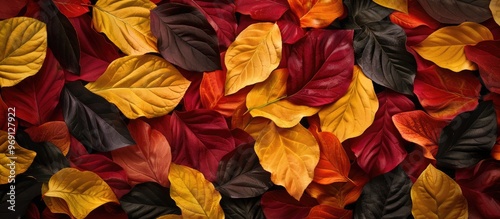 Yellow and red leaves set a...