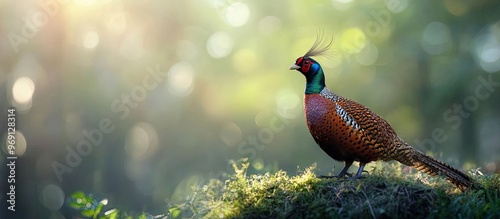 A charming stray pheasant r...