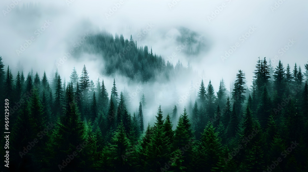 Stunning Mist Covered Forest Scenery High Eleva Stunning Mist Covered Forest Scenery High Eleva