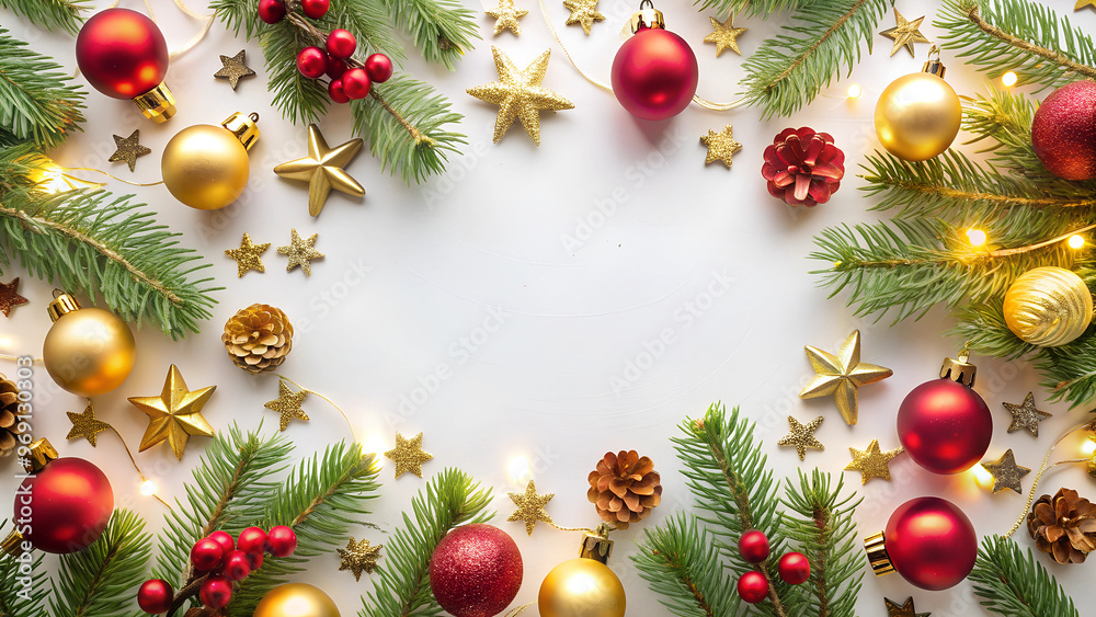 christmas background with branches and balls christmas background with branches and balls