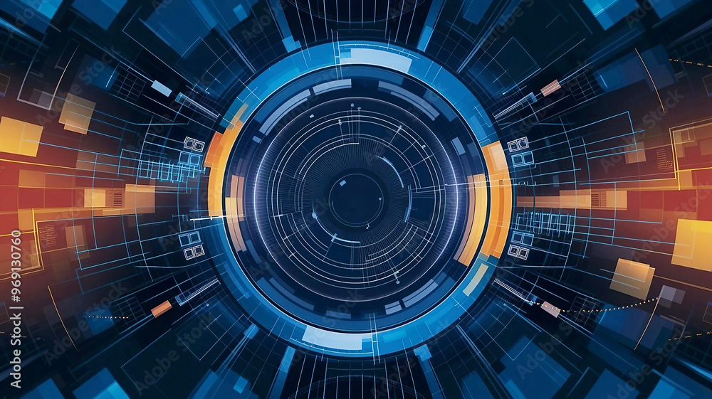 A digital data background with abstract shapes and lines. The background contains a variety of geometric shapes, including circles, squares, and triangles, all interconnected with lines. A digital data background with abstract shapes and lines. The background contains a variety of geometric shapes, including circles, squares, and triangles, all interconnected with lines.
