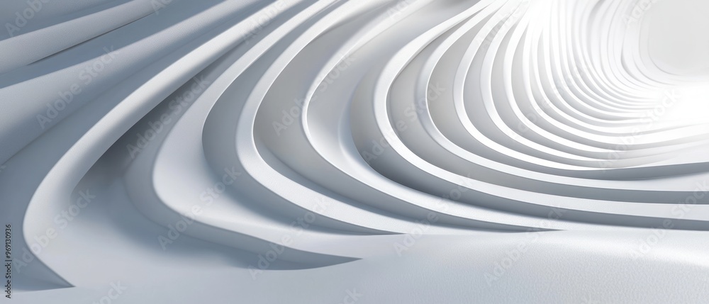 Abstract White Curved Lines Forming a Tunnel Abstract White Curved Lines Forming a Tunnel