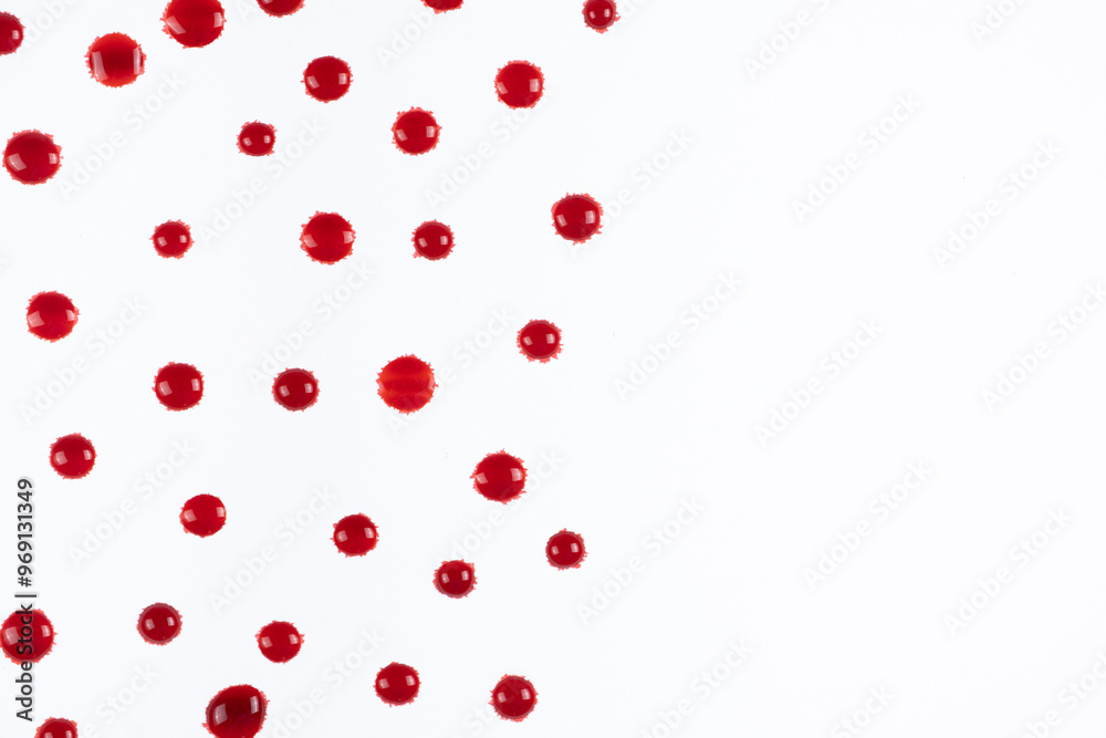 Abstract red and white background. Drops of red paint with space for text copy space Abstract red and white background. Drops of red paint with space for text copy space