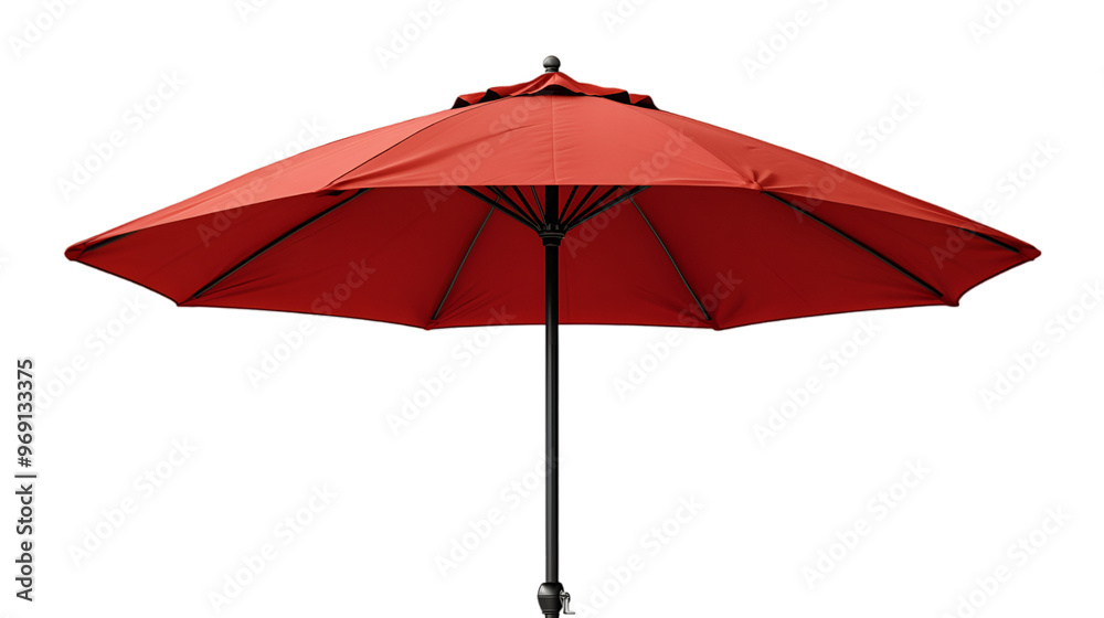 A red umbrella featuring a black frame and a black handle, elegantly displayed against a neutral background.
A red umbrella featuring a black frame and a black handle, elegantly displayed against a neutral background.