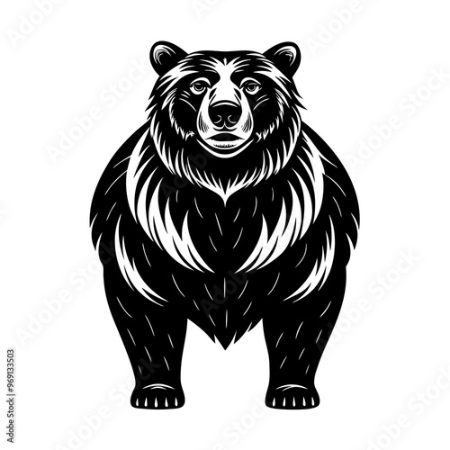 bear vector design silhouette tattoo for t shirt design 