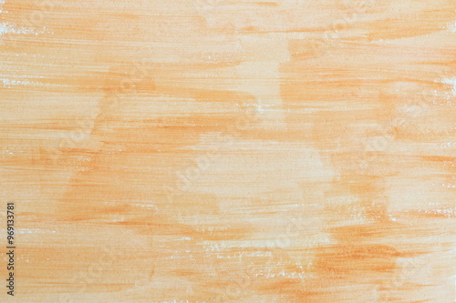 Apricot orange watercolor paint hand drawn brush strokes on paper background