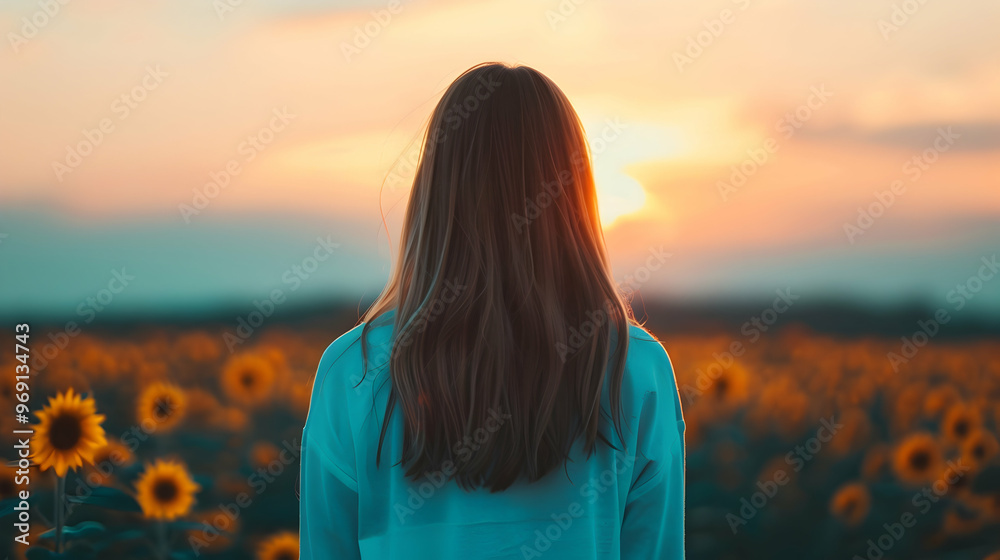 Fototapeta premium woman in the field