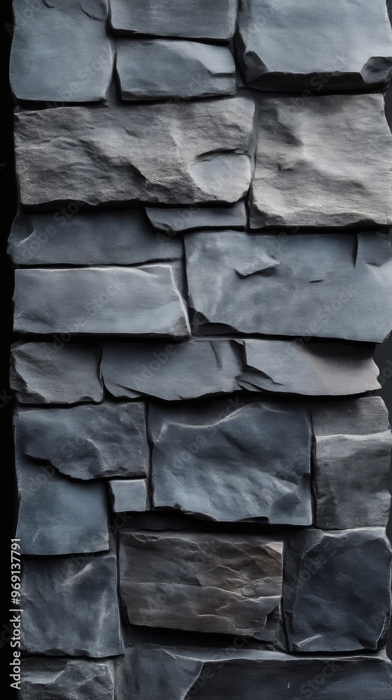 Close-up of dark stone wall texture, architectural background. Building materials and design concept Close-up of dark stone wall texture, architectural background. Building materials and design concept