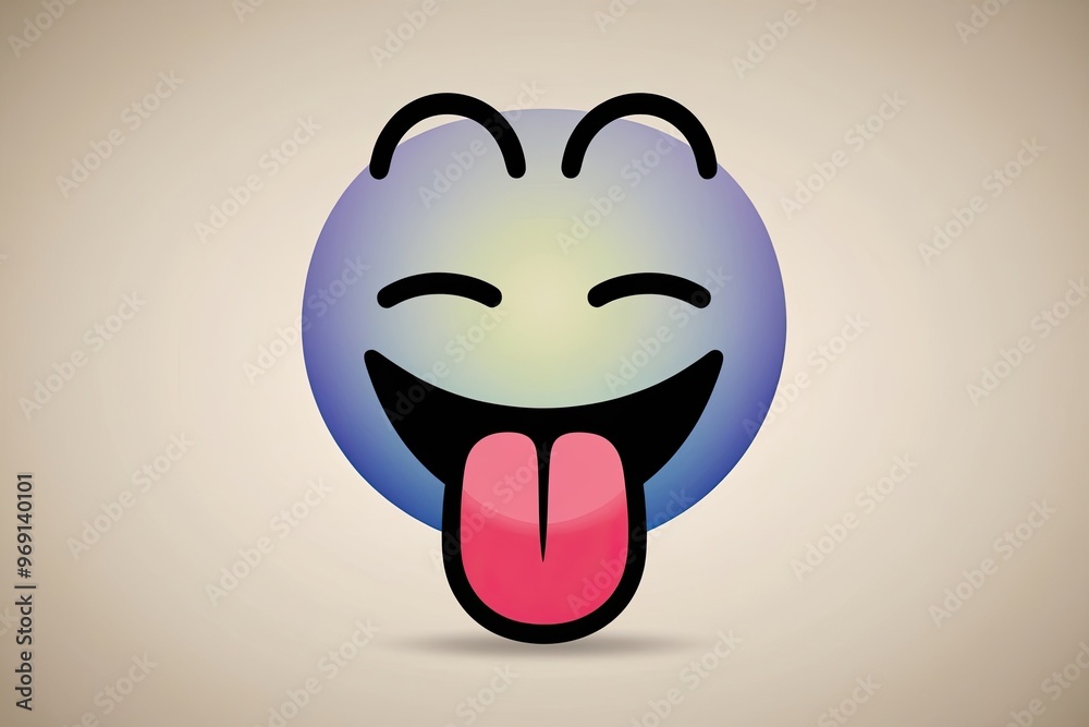 Playful Tongue Out Emoji Fun 3D Face Icon on Light Background