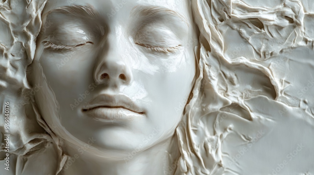 White Serenity - A Sculptural Portrait of Tranquility White Serenity - A Sculptural Portrait of Tranquility