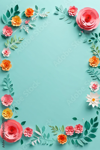 frame with flowers