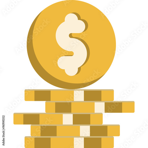 Simple vector icon stack of coins