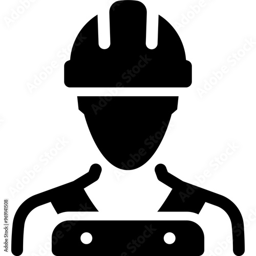 Simple vector icon laborer, construction worker