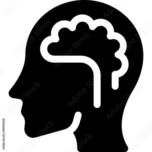 Simple vector icon mind, brain