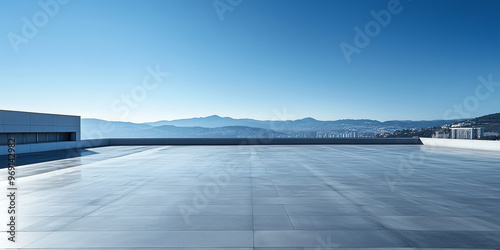 Minimalist urban platform for car display and product ads. Spacious, clean background ideal for showcasing vehicles with a modern, cityscape feel. Perfect for automotive marketing.