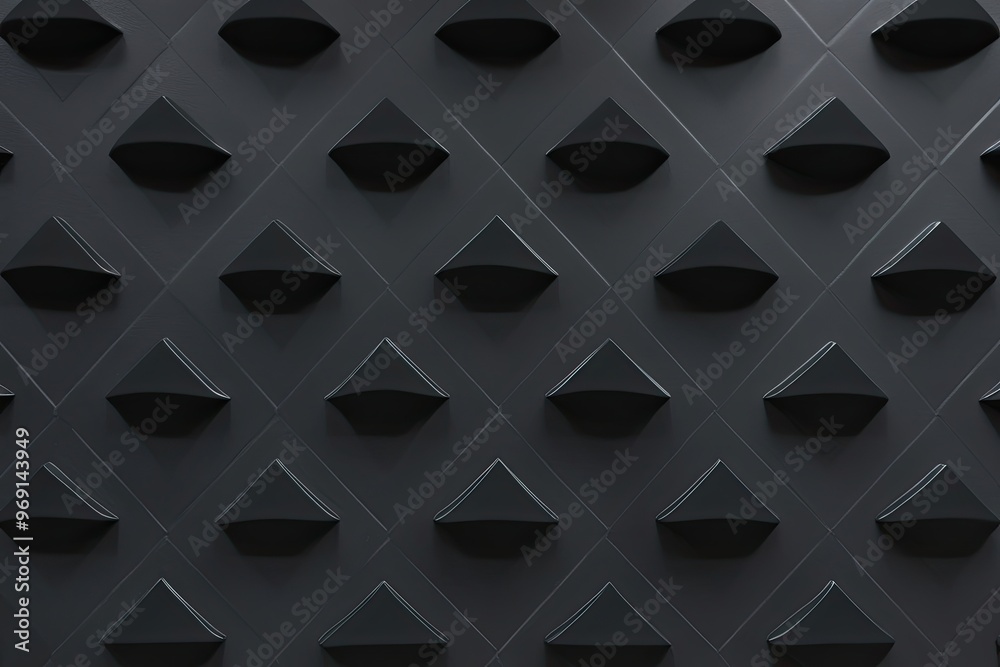 Complex 3D Diamond Designs on Charcoal Black Background Complex 3D Diamond Designs on Charcoal Black Background