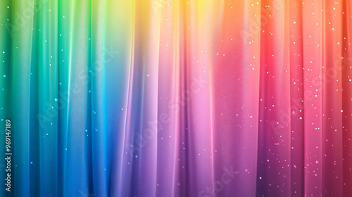 Colorful rainbow background, dreamy enchanting sky with clouds and lines.