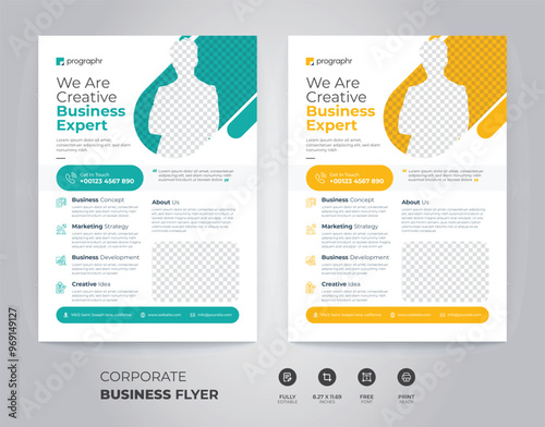 Creative Corporate Business Flyer Design with 2 color variation