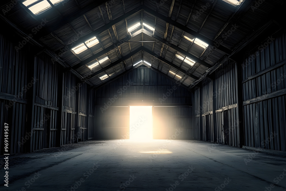 large empty barn with light coming from the entrance large empty barn with light coming from the entrance