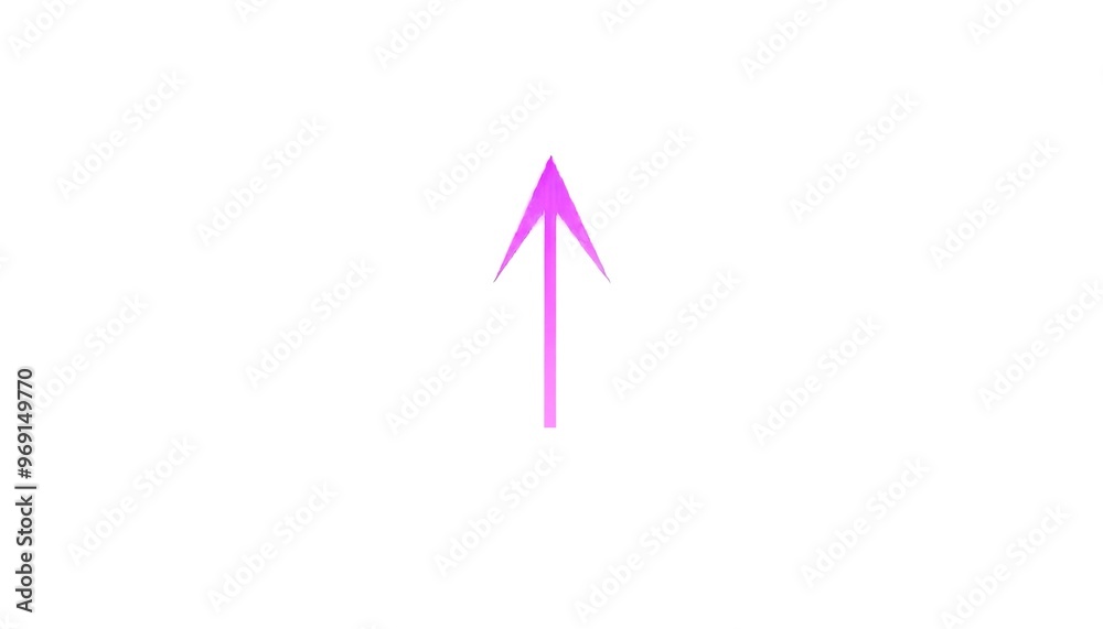 A pink arrow pointing up on a white background A pink arrow pointing up on a white background