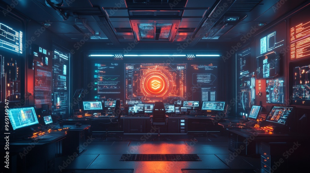 Futuristic Control Room. Futuristic Control Room.