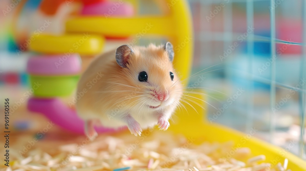 A Hamster in mid-air jump A Hamster in mid-air jump