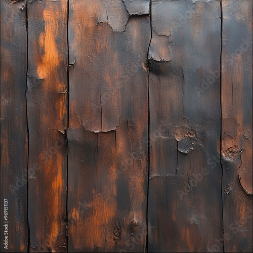 Close-up of a textured, rusted, and weathered wooden surface perfect for backgrounds, textures, or design projects requiring a rustic, vintage look, photo