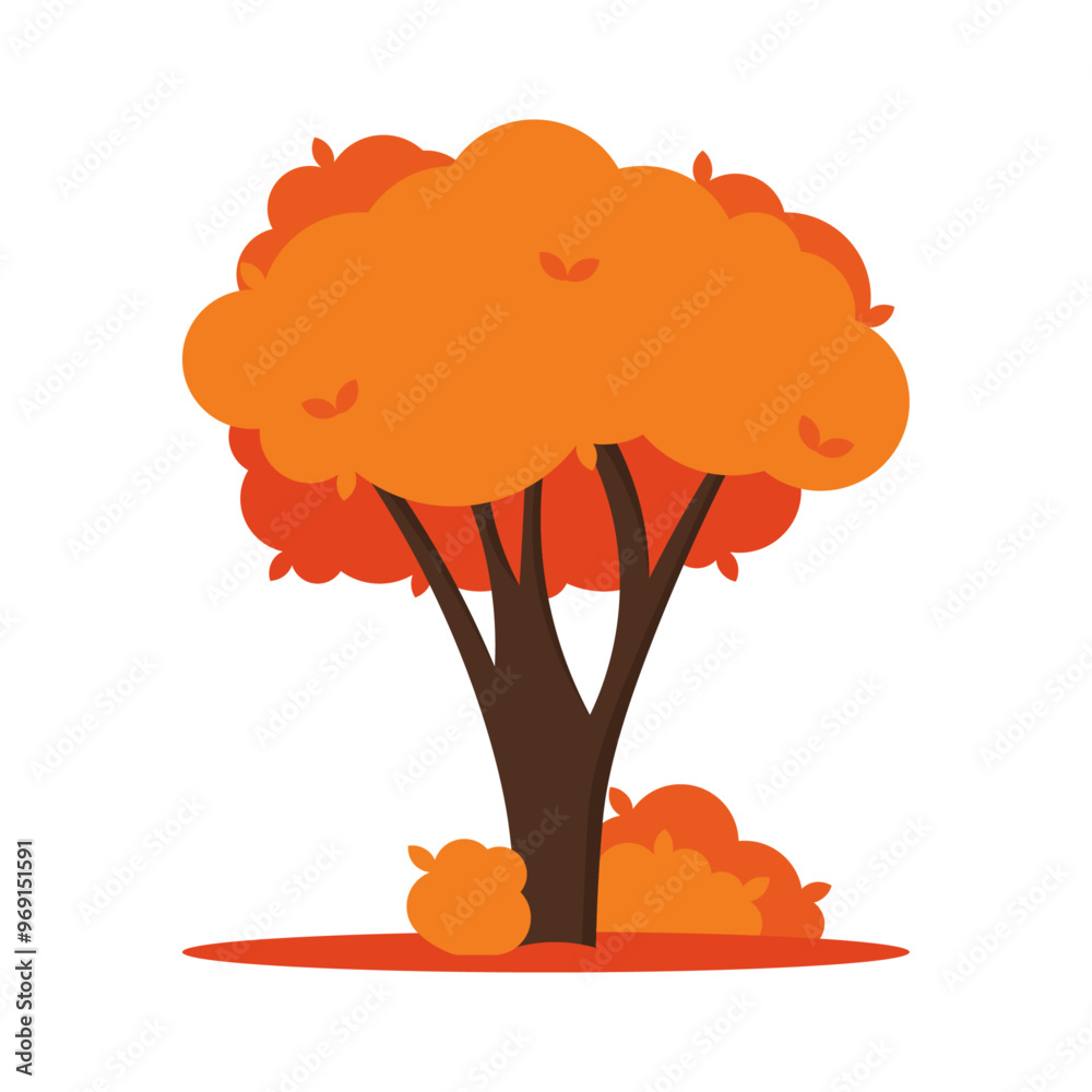 vecteur d'un arbre d'automne orangé 