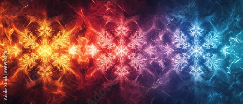 Abstract Fire and Ice Fractal Pattern