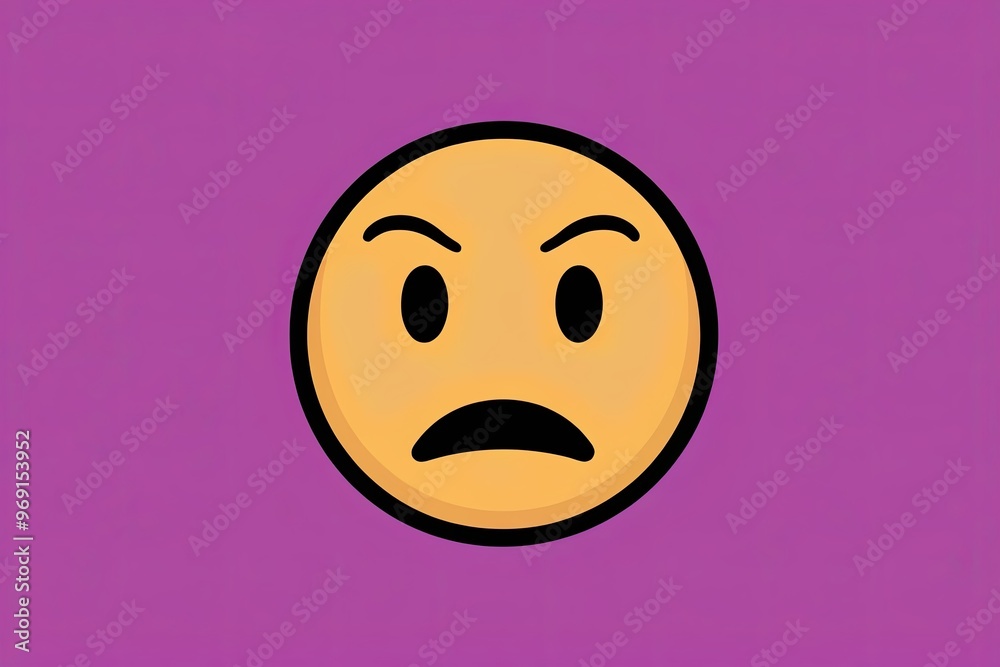 Fototapeta premium Disappointed 3D Emoji Face Illustration with Let Down Expression