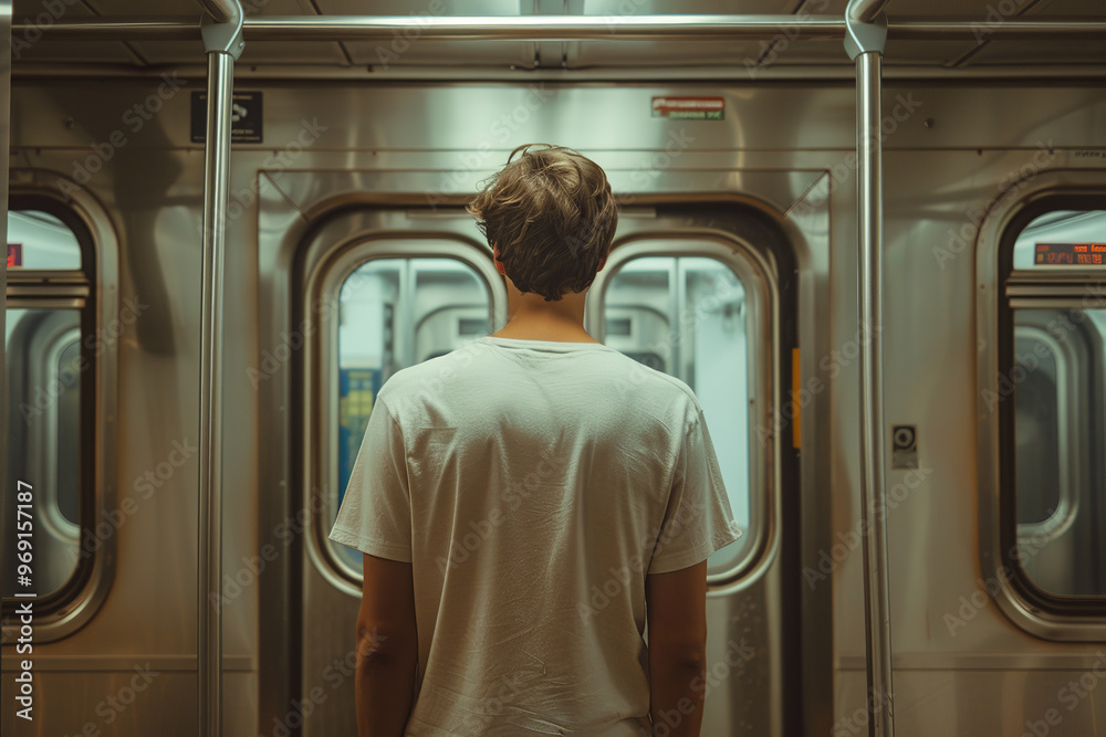 A handsome man stands with his back to the camera in front of the open doors of a modern subway car --ar 3:2 --v 6 Job ID: f43a89b3-b4c8-4265-91d4-2ce415fb517e A handsome man stands with his back to the camera in front of the open doors of a modern subway car --ar 3:2 --v 6 Job ID: f43a89b3-b4c8-4265-91d4-2ce415fb517e