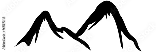 minimalist mountain silhouette abstract graphic element