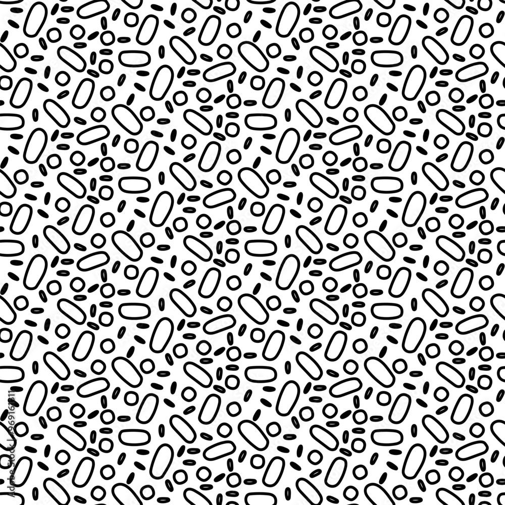 Seamless vector drawing with bacteria doodles. Bacteria are depicted in different forms. round and elongated elements fill the space. The texture is in monochrome colors. Dynamic and fun design Seamless vector drawing with bacteria doodles. Bacteria are depicted in different forms. round and elongated elements fill the space. The texture is in monochrome colors. Dynamic and fun design