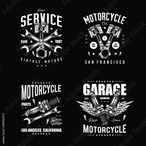 Set of retro posters. Original vector illustration in vintage style. T-shirt design.