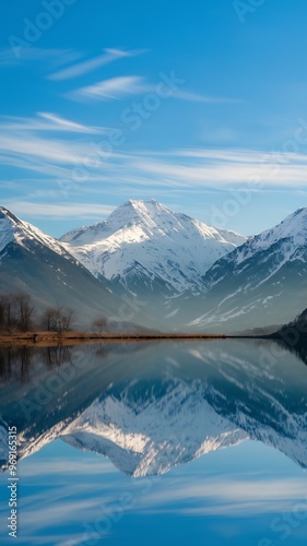 Majestic Mountain Reflection in a Still Lake wallpaper, 