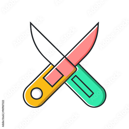 X-Acto Knife Icon in Bright Colors for Precision Cutting
 photo