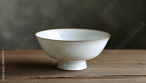 vintage porcelain bowl with white glaze and low leg showcasing classic charm and sophistication in studio setting