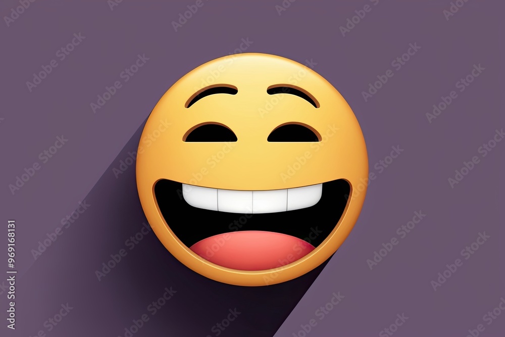 3D Crying Laughing Emoji Hysterically Amused Face Icon