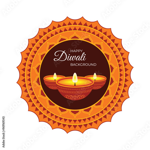 Illustration or greeting card of Diwali festival with stylish beautiful oil lamp and Diwali elements,Diwali SALE, Diwali Special offer background