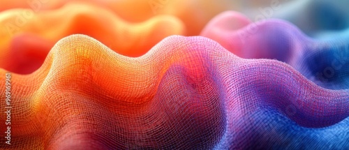 Abstract Close-Up of Colorful Textured Fabric
