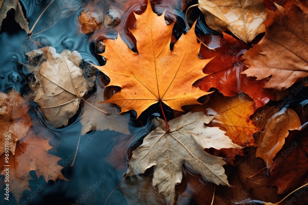 View of dry autumn leaves maple plant leaf. View of dry autumn leaves maple plant leaf.