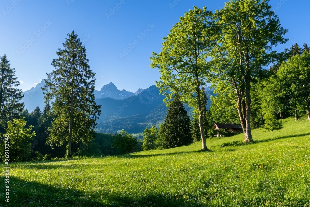 Sommer sunset at Geroldsee in Karwendel Sommer sunset at Geroldsee in Karwendel