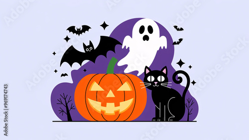 halloween background with pumpkin photo