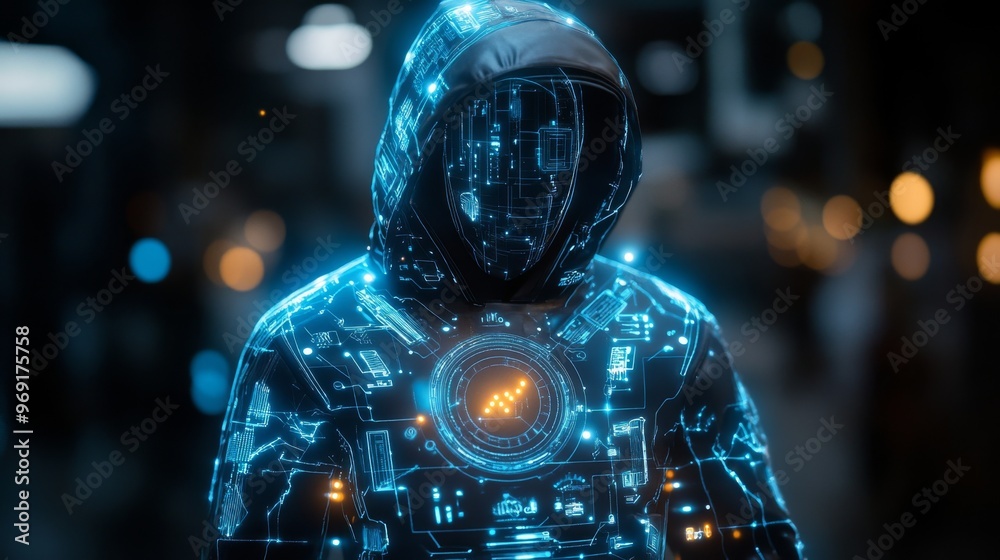 Futuristic AI-controlled smart clothing that adjusts to temperature and activity levels: Wearable technology changing its properties based on real-time environmental conditions. Futuristic AI-controlled smart clothing that adjusts to temperature and activity levels: Wearable technology changing its properties based on real-time environmental conditions.